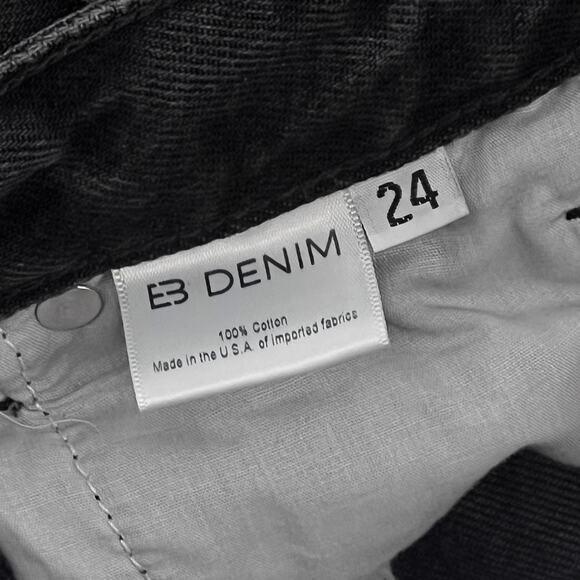 EB DENIM Unraveled Two Split Hem Jeans Grade School Women’s Size 24 Raw Edge - Picture 5 of 8